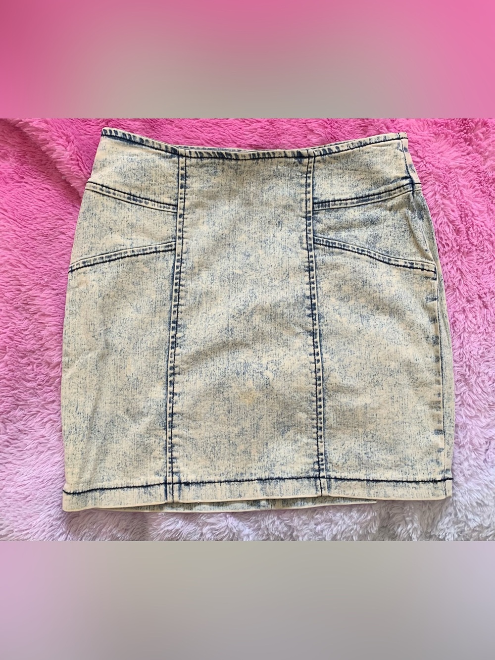 PacSun Light Acid Wash Denim Mini Skirt